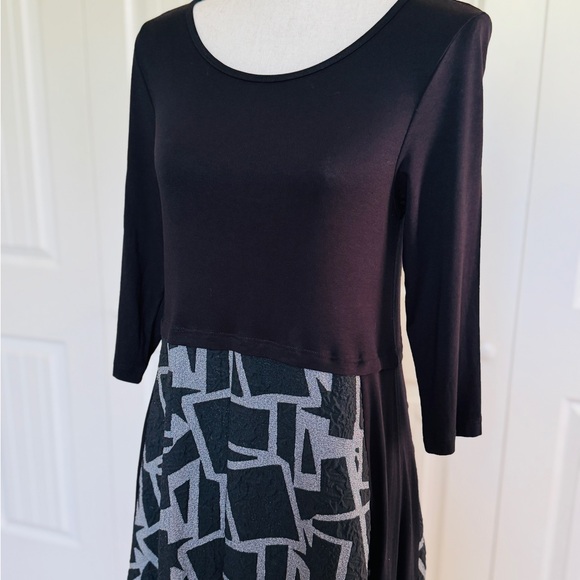 NWT KOZAN Artsy Black & Gray Geometric Print Dress Avant Garde Style Women XS - Picture 7 of 13
